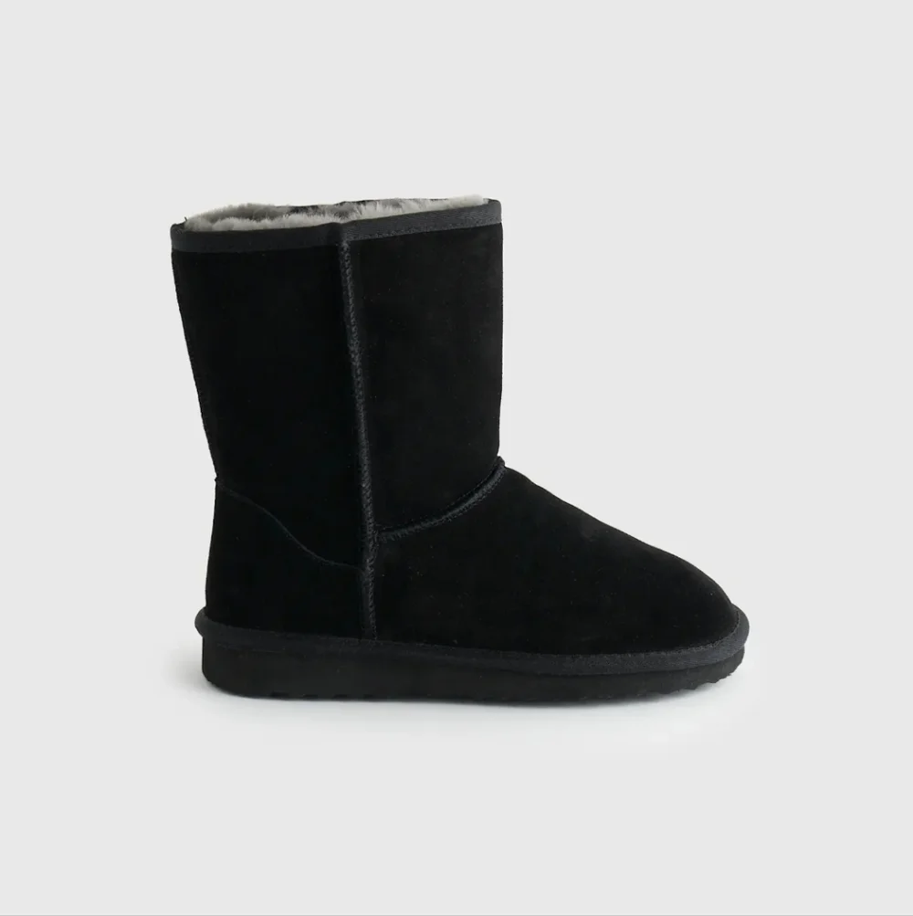 Quince Black Australian Shearling Mid-Calf Boots New Size 6